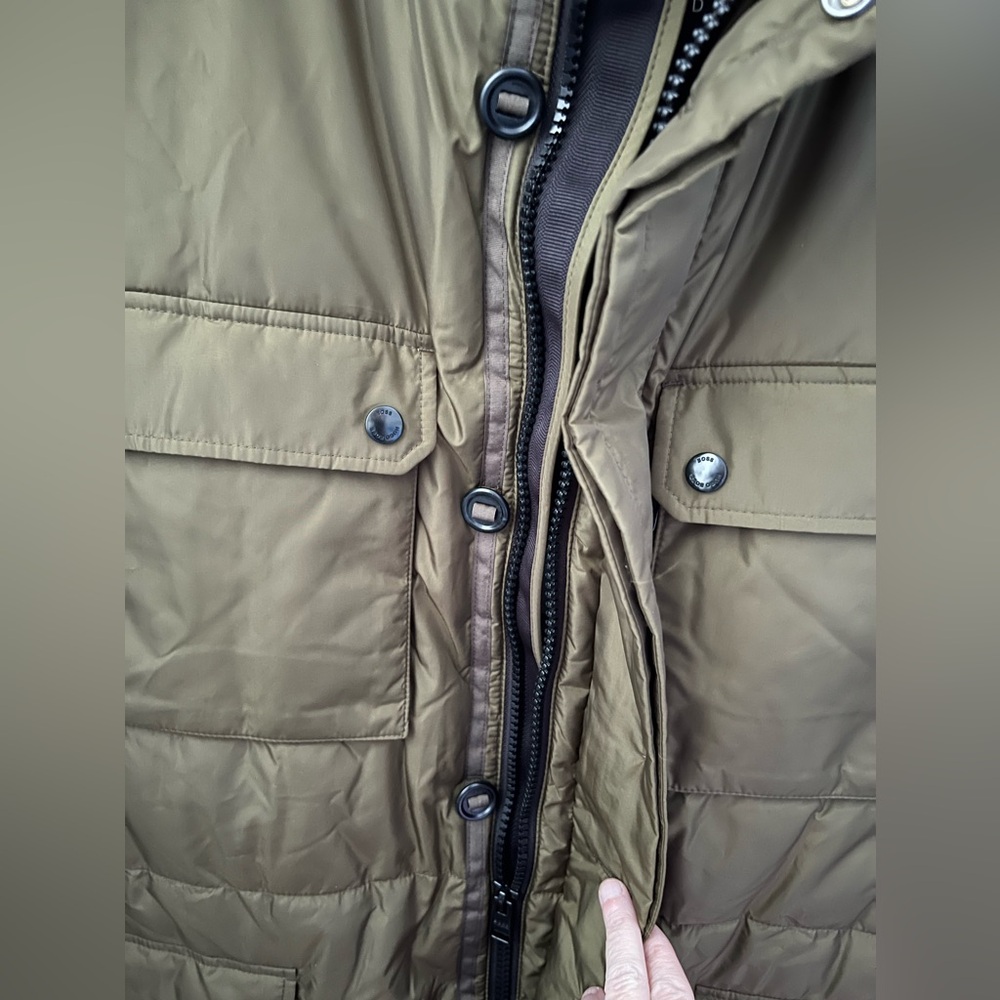 Hugo Boss Men's padded Water-Repellent Field Jacket in Olive Green Size 44R New - Picture 4 of 7